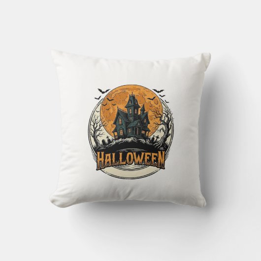 Coussin Conception de vecteur de maison hantée Halloween v (Recto)