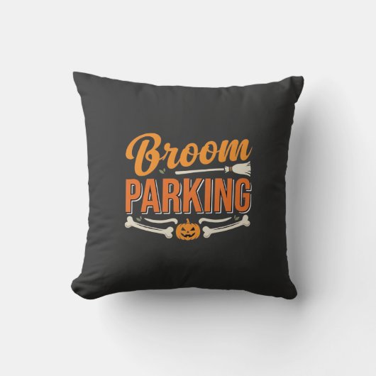 Coussin Conception de vecteur de parking balai Halloween_1 (Recto)