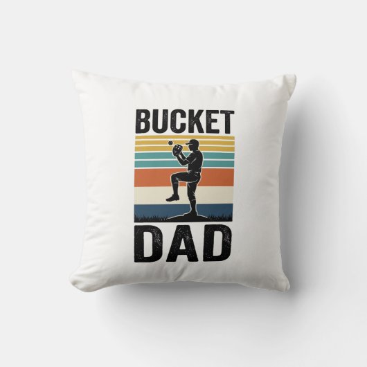 Coussin Conception de vecteur de père de baseball rétro de (Recto)