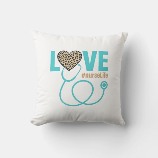 Coussin Conception de vecteur de stéthoscope léopard d'amo (Recto)