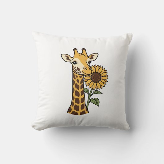 Coussin Conception de vecteur de tournesol de girafe vinta (Recto)