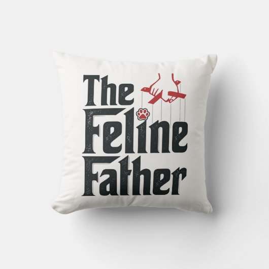 Coussin Conception de vecteur d'humour de chat de père fél (Recto)