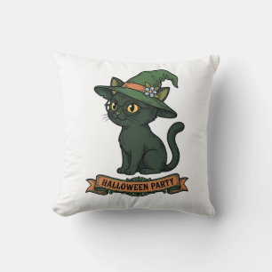 Coussin Conception de vecteur vintage de chat de fête d'Ha