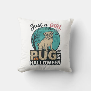 Coussin Conception de vecteur vintage de fille de Hallowee