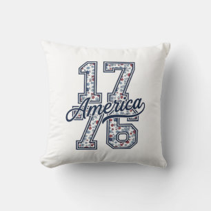 Coussin Conception de vecteur vintage patriotique floral a