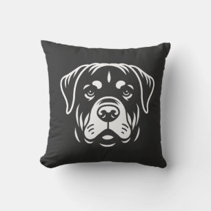 Coussin Conception de visage de Rottweiler minimaliste � A