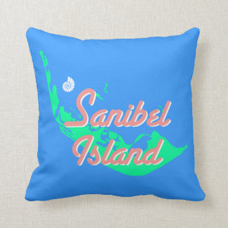 Coussin Conception d'ensemble de carte d'île de Sanibel