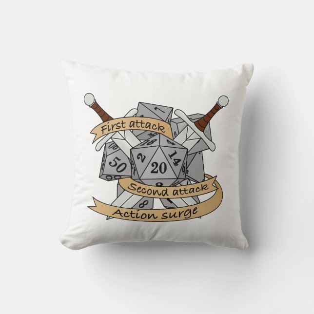 Coussin Conception des dés de combat (Recto)