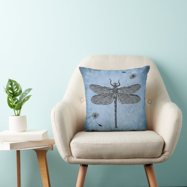 Coussin Conception des libellules bleus (Chaise)