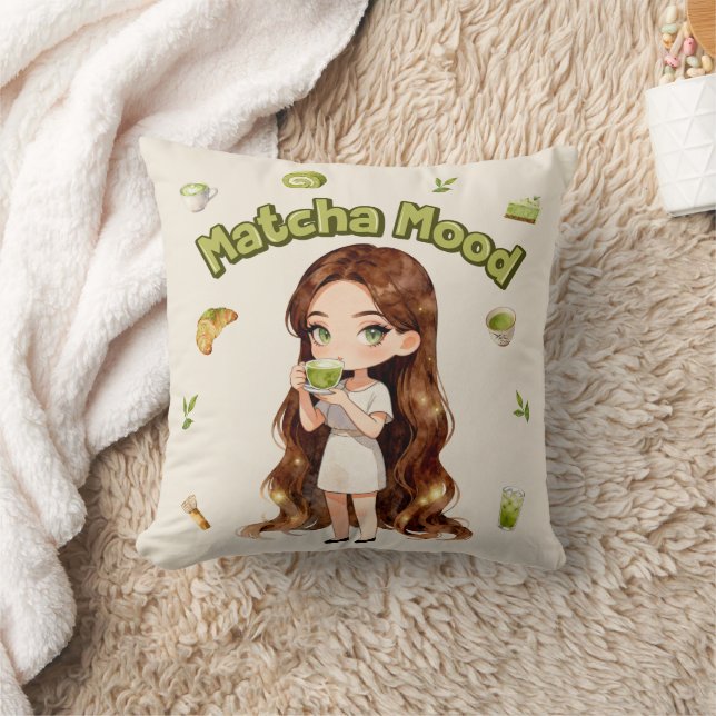 Coussin Conception d'esthétique Matcha Mood Ambiance Thé V (Couverture)