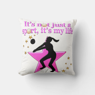 COUSSIN CONCEPTION D'ÉTOILES DE VOLLEYBALL ROSE