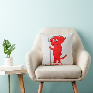 Coussin Conception Diable Rouge Personnalisée