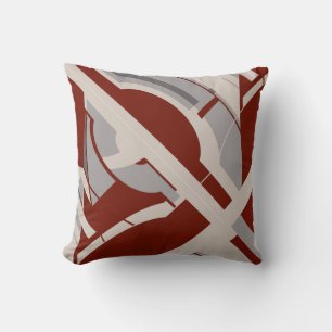 Coussin Conception diagonale en gris bordeaux
