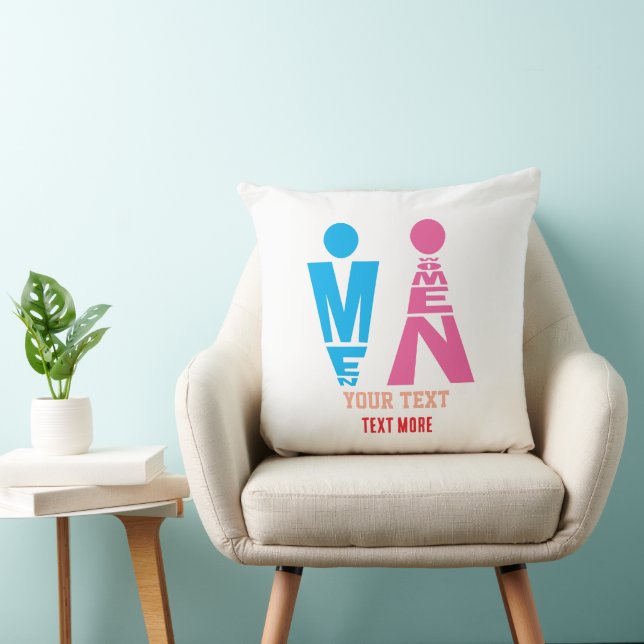 Coussin Conception d'icône de typographie hommes et femmes (Chaise)