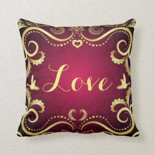 Coussin Conception d'impression du Motif Gold Love de Bour