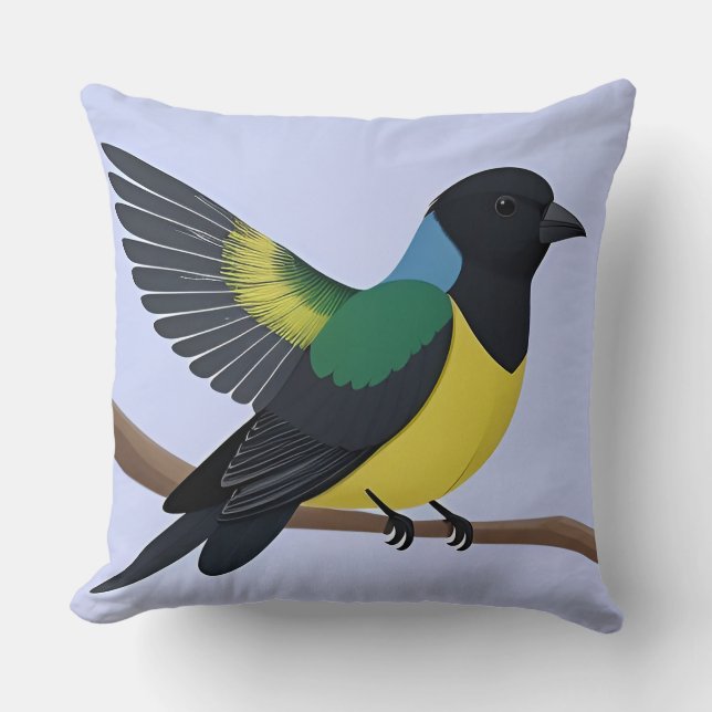 Coussin Conception d'oiseau tropical esthétique – Moderne  (Recto)