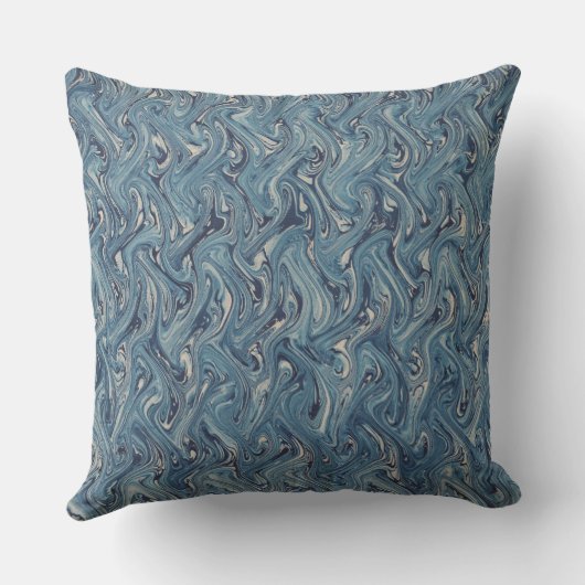 Coussin Conception d'ondulation bleue (Verso)