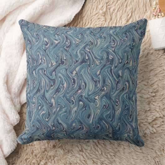 Coussin Conception d'ondulation bleue (Couverture)