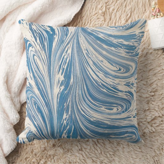Coussin Conception d'ondulation bleue (Couverture)