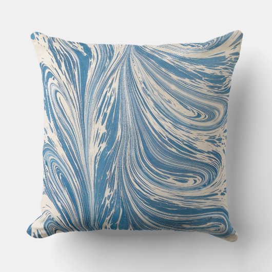 Coussin Conception d'ondulation bleue (Recto)