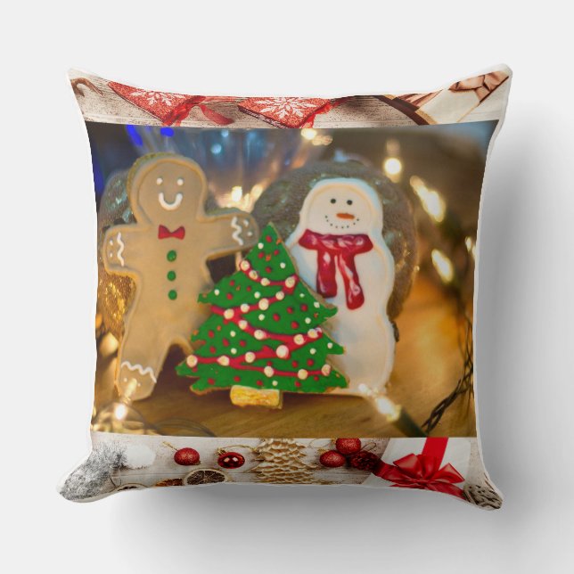 Coussin Conception d'ornement de Noël et Nouvel An | (Recto)