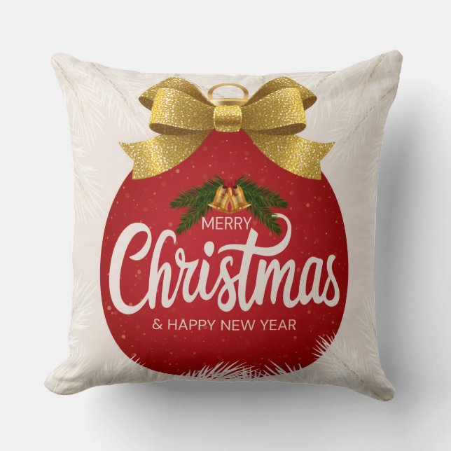Coussin Conception d'ornement de Noël et Nouvel An | (Recto)
