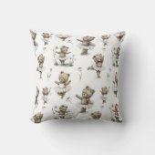 Coussin Conception d'ours ballerine à l'aquarelle mignonne (Recto)