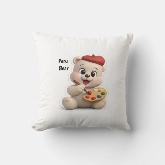 Coussin Conception d'ours en peluche adorable et mignonne (Recto)