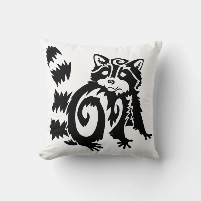 Coussin Conception du Raccoon tribal Woodland (Recto)