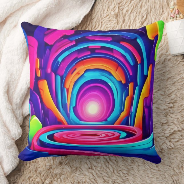 Coussin Conception dynamique du tunnel d'art géométrique n (Couverture)