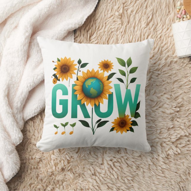 Coussin Conception Éco Fleur de Soleil Terre (Couverture)