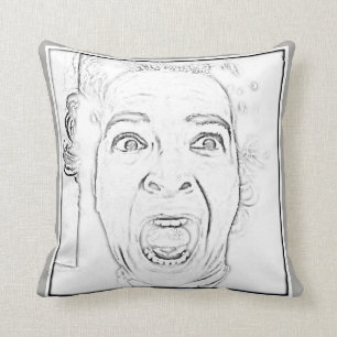 Coussin Conception effrayée hilare de visage de femme