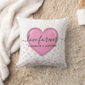 Coussin Conception Élégante de Cœur Rose et de Taches (Couverture)