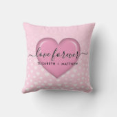 Coussin Conception Élégante de Cœur Rose et de Taches (Verso)