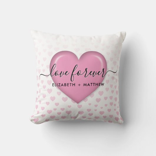 Coussin Conception Élégante de Cœur Rose et de Taches (Recto)