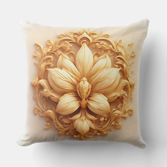 Coussin Conception élégante de relief floral avec des déta (Recto)