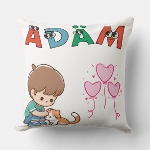 Coussin Conception esthétique de nom mignon d'Adam