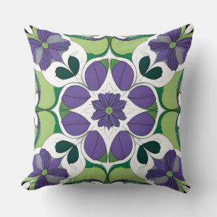 Coussin Conception florale abstraite colorée