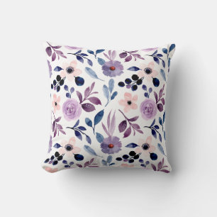 Coussin Conception florale délicate avec feuilles de lavan