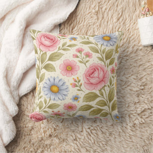 Coussin Conception Florale Élégante   Motif de Fleurs Bota