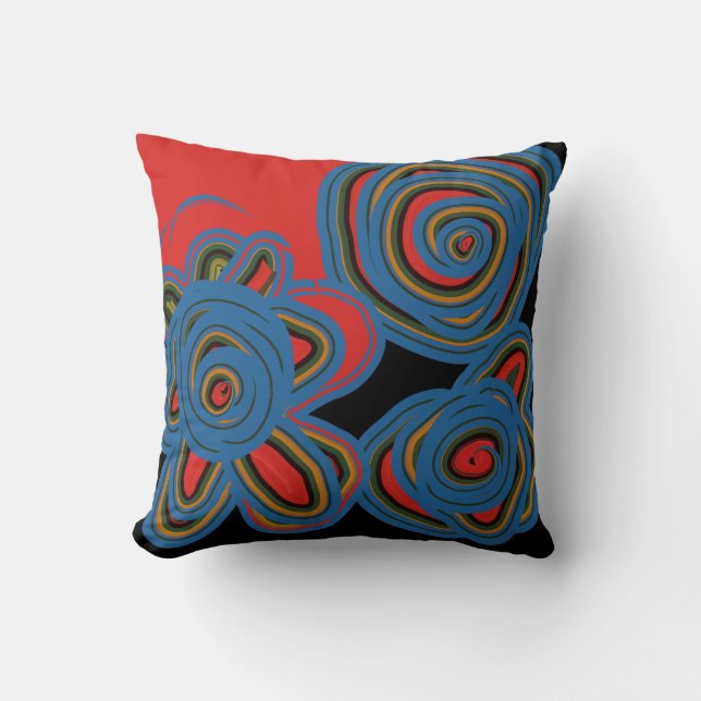 Coussin Conception Florale Mexicaine-Américaine (Recto)