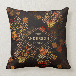 Coussin Conception florale orange et brune