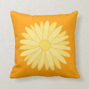 Coussin Conception florale orange et jaune