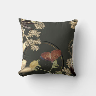 Coussin Conception Florale Papillon Artistique Vert Saul
