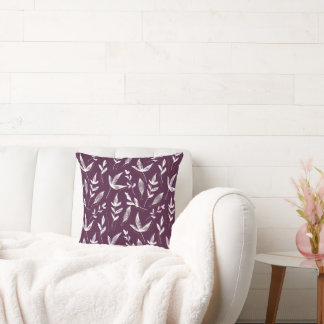 Coussin Conception florale violette et blanche