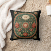 Coussin Conception Géométrique Circulaire, Vert Forêt, (Couverture)