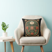 Coussin Conception Géométrique Circulaire, Vert Forêt, (Chaise)