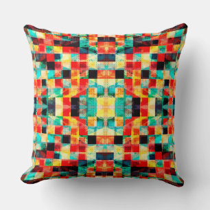 Coussin Conception géométrique colorée lumineuse