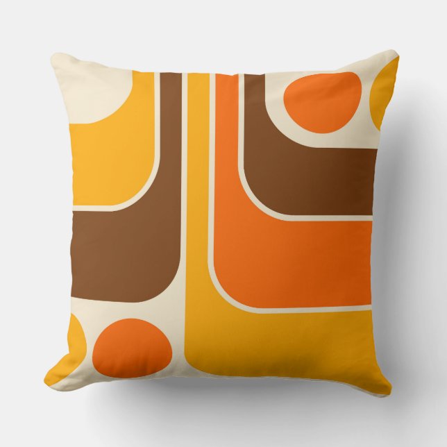 Coussin Conception géométrique du style rétro de la mi-ann (Recto)