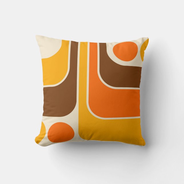 Coussin Conception géométrique du style rétro de la mi-ann (Recto)
